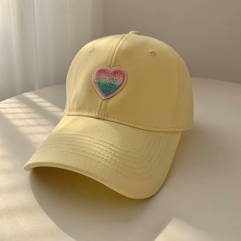 Women's Casual Heart Embroidered Baseball Cap Bowlift