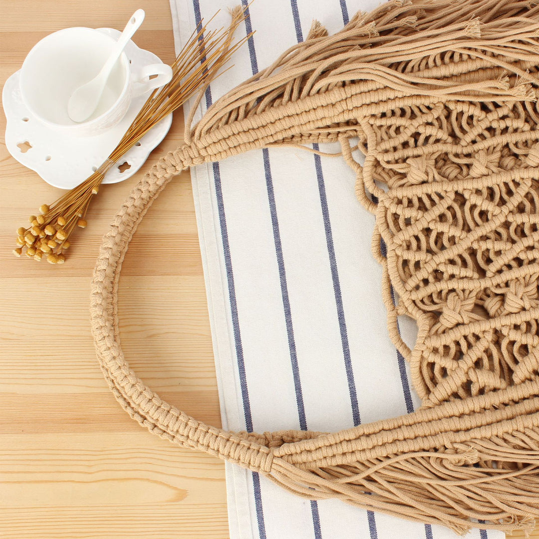 Macrame crossbody bag with fringes and inner pocket Bowlift