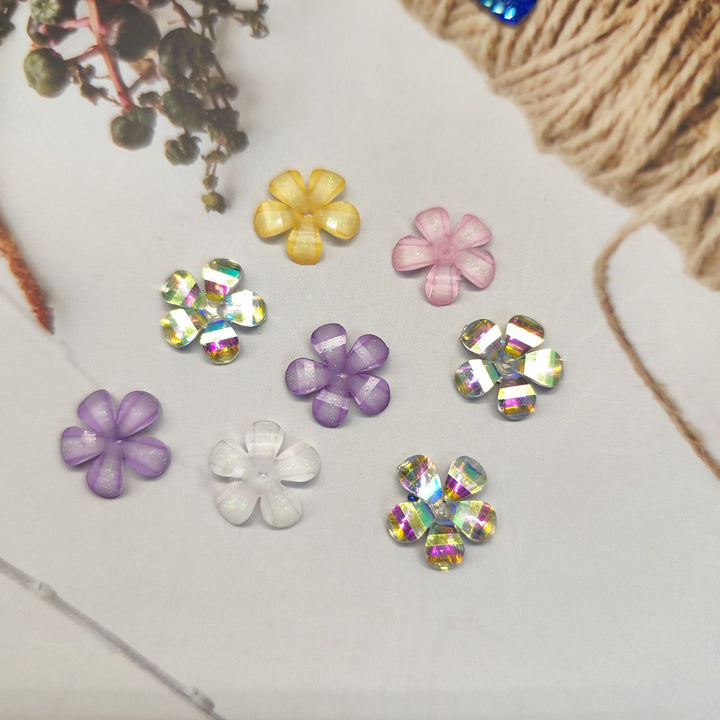 Delicate acrylic flower appliqués Bowlift