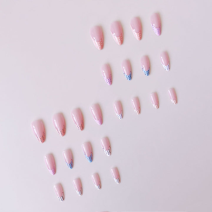 Artificial nail set with colorful minimal design Bowlift