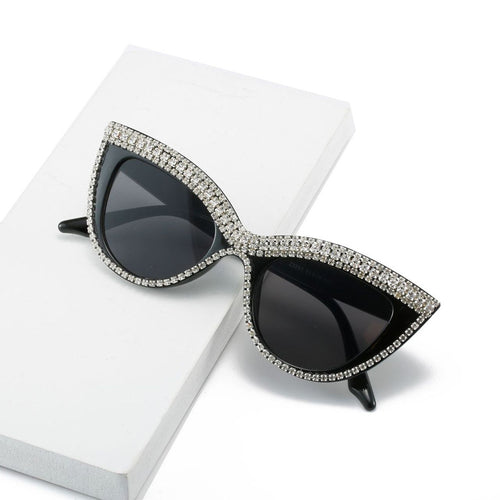 Statement Cat-Eye Sunglasses with Crystal Detailing Bowlift