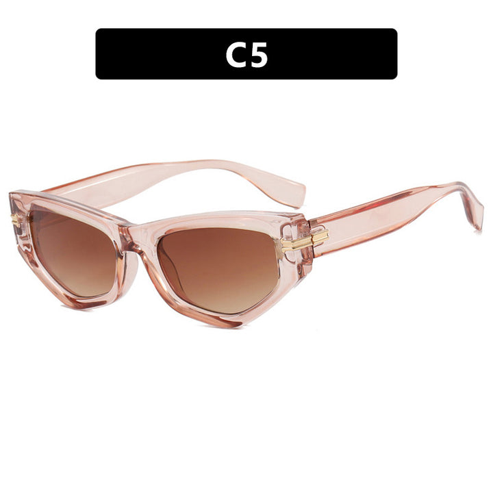 Ladies geometric sunglasses with curved frame and protective UV filter Bowlift