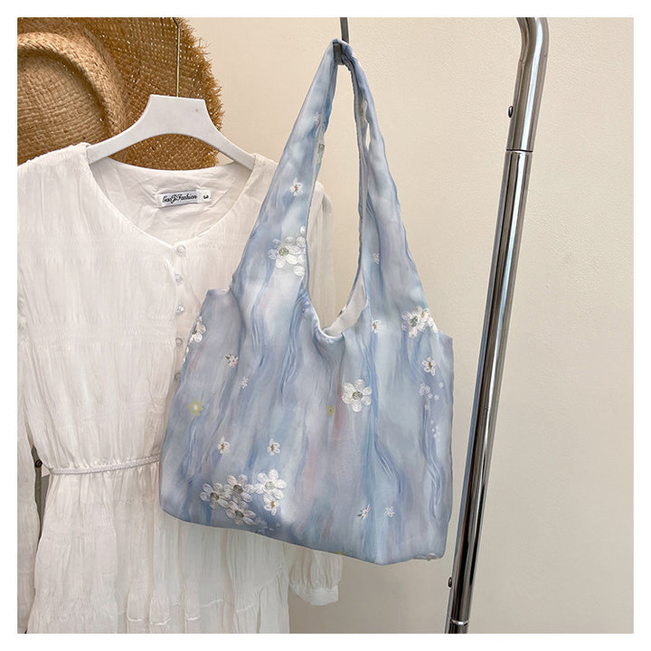 Elegant Floral Printed Shoulder Tote Bag Bowlift