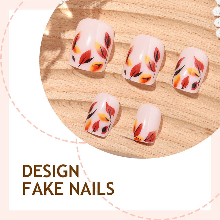 Artificial nail set with autumn leaf shapes Bowlift