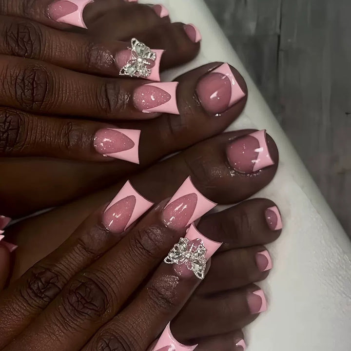 Elegant Acrylic Press-On Nail Art Bowlift