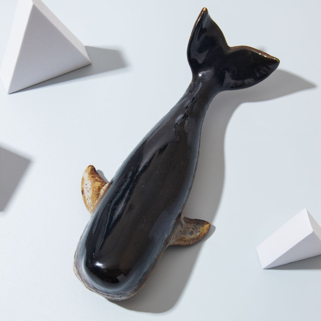Artistic Whale-Shaped Ceramic Figurine