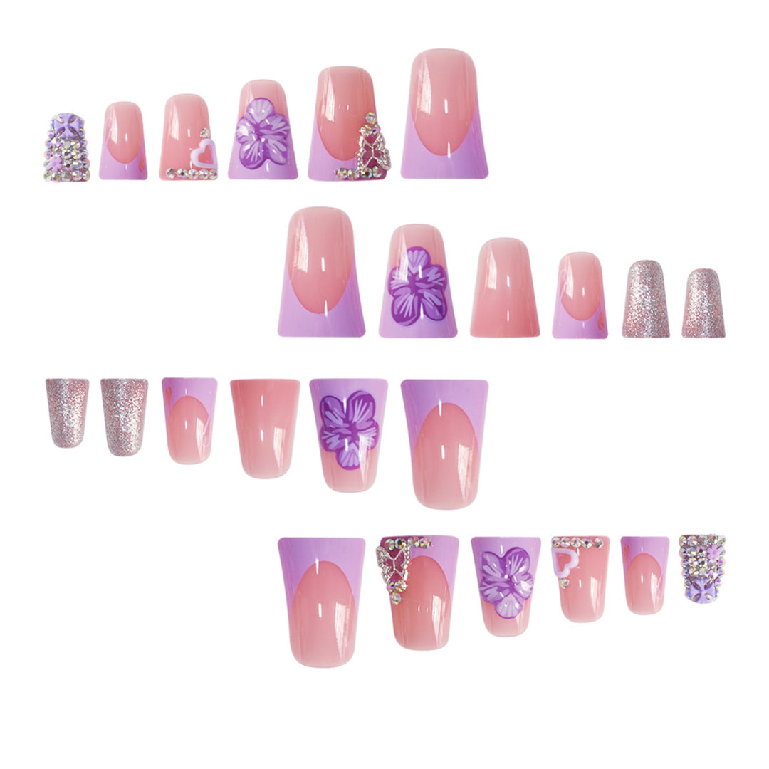 Creative Floral Acrylic Nail Art Bowlift