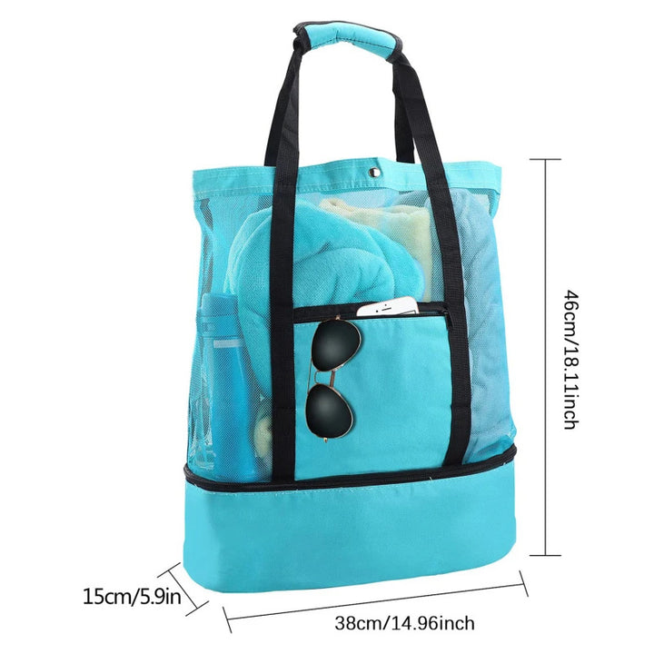Unisex Spacious Square Shopping Bag with Insulated Interior Compartment Bowlift