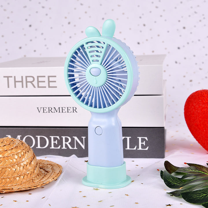 Portable Bunny-Themed Handheld Fan Bowlift