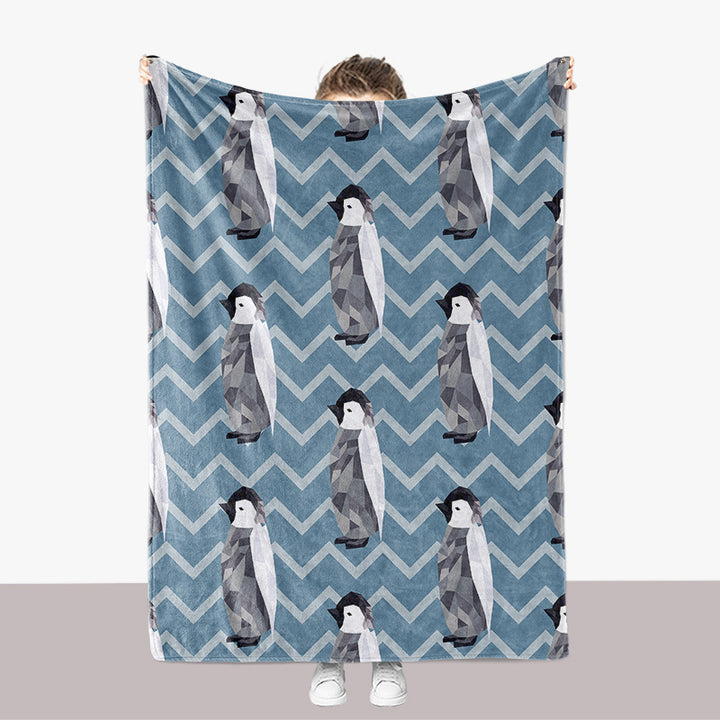 Penguin-Themed Plush Throw Blanket
