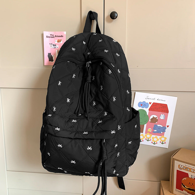 Quilted Playful Design Backpack Bowlift