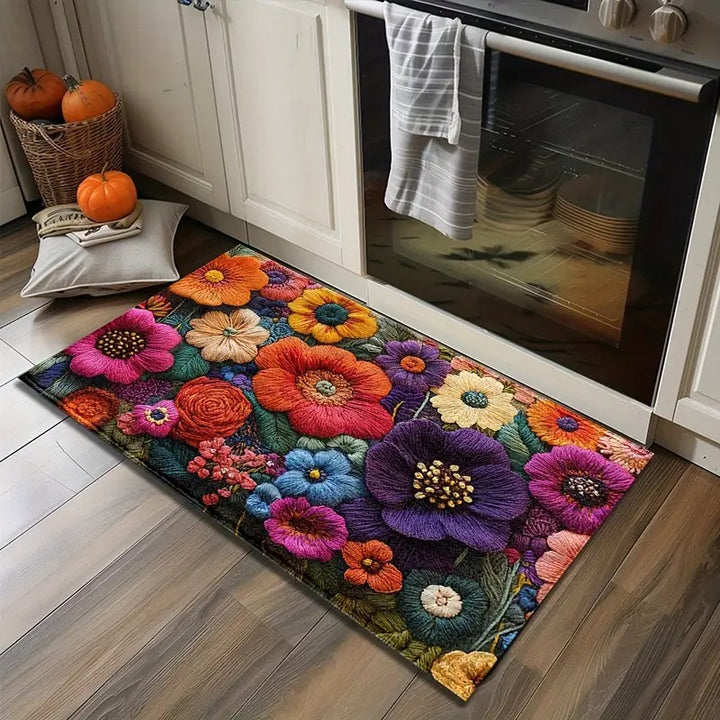 Floral Patterned Welcome Mat Bowlift