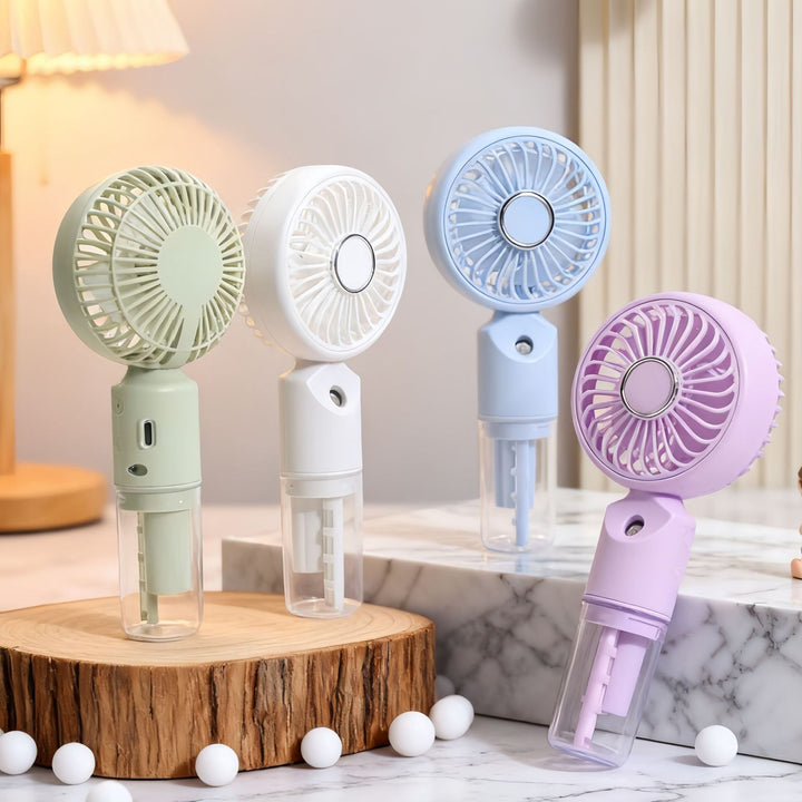 Women Portable Spray Fan with USB Connection and Innovative Design Bowlift
