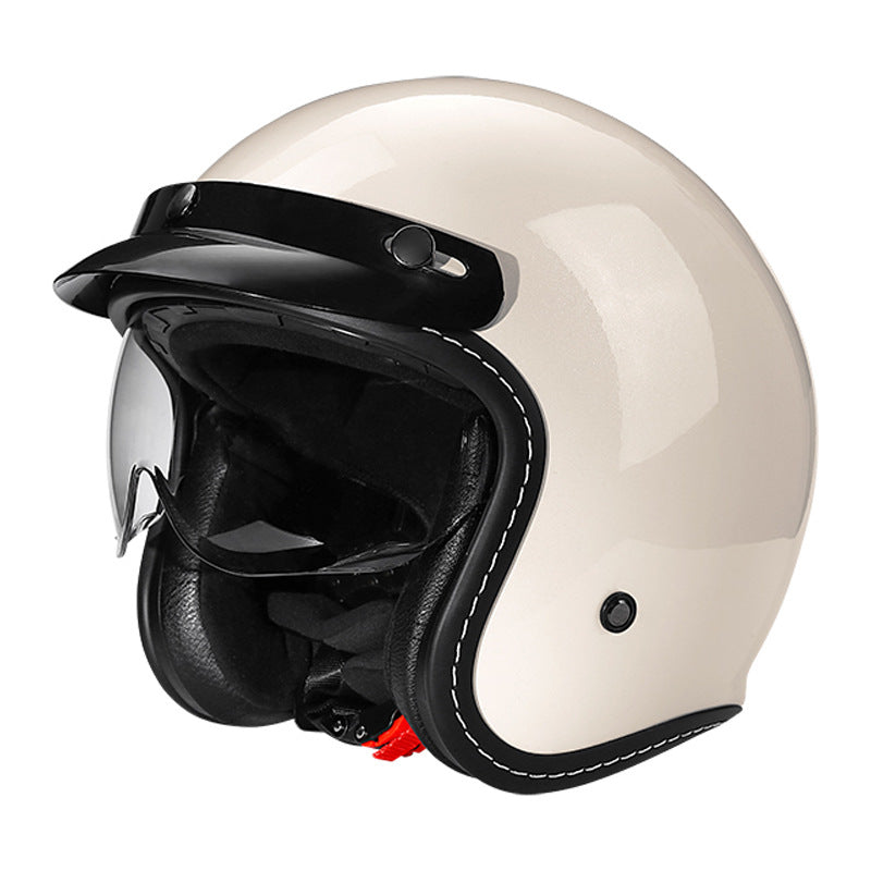WoVintage Open-Face Motorcycle Helmet Bowlift