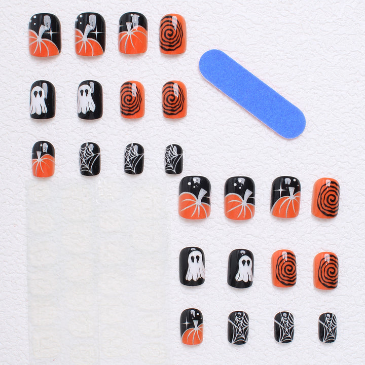 Acrylic nail set with creative Halloween designs Bowlift