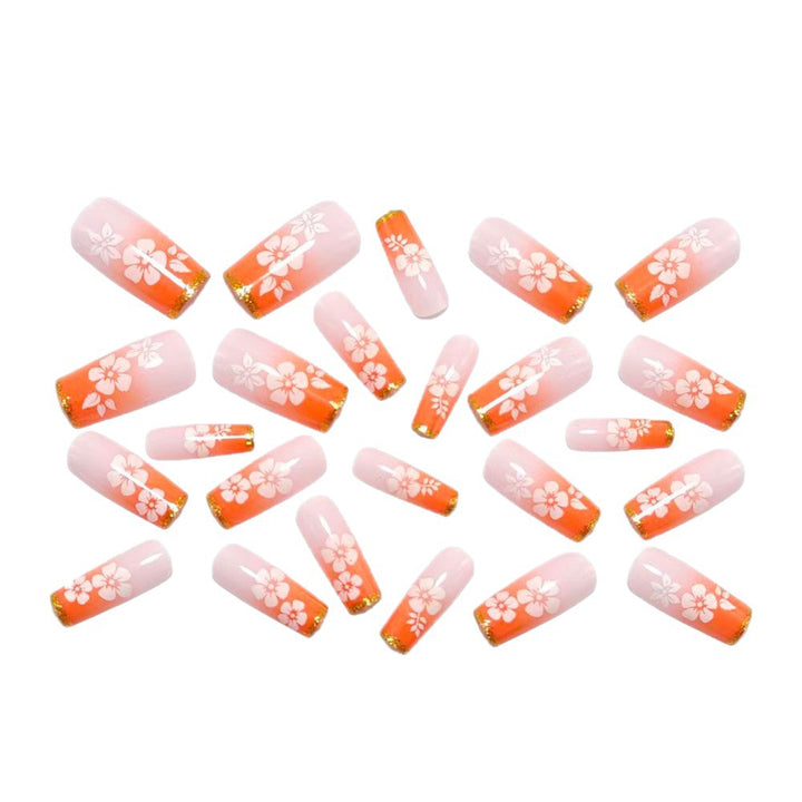 High-quality artificial nails with floral accents Bowlift