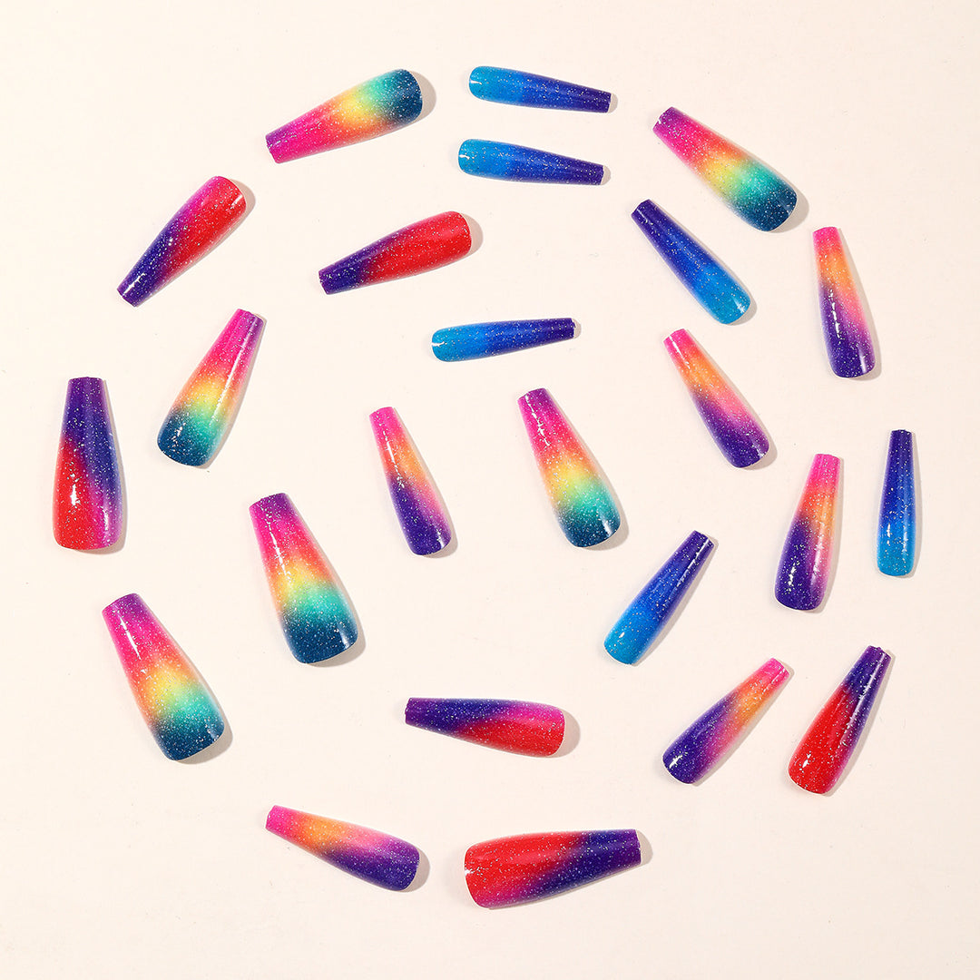 Gradient Glitter Stiletto Nail Art Bowlift