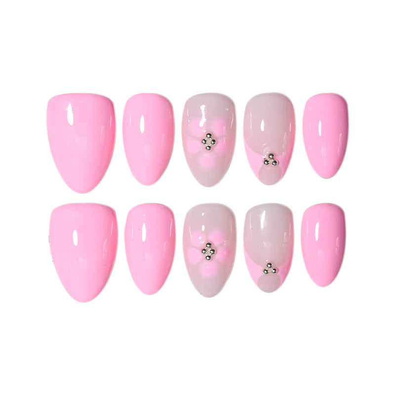 Elegant Floral Press-On Nail Set Bowlift