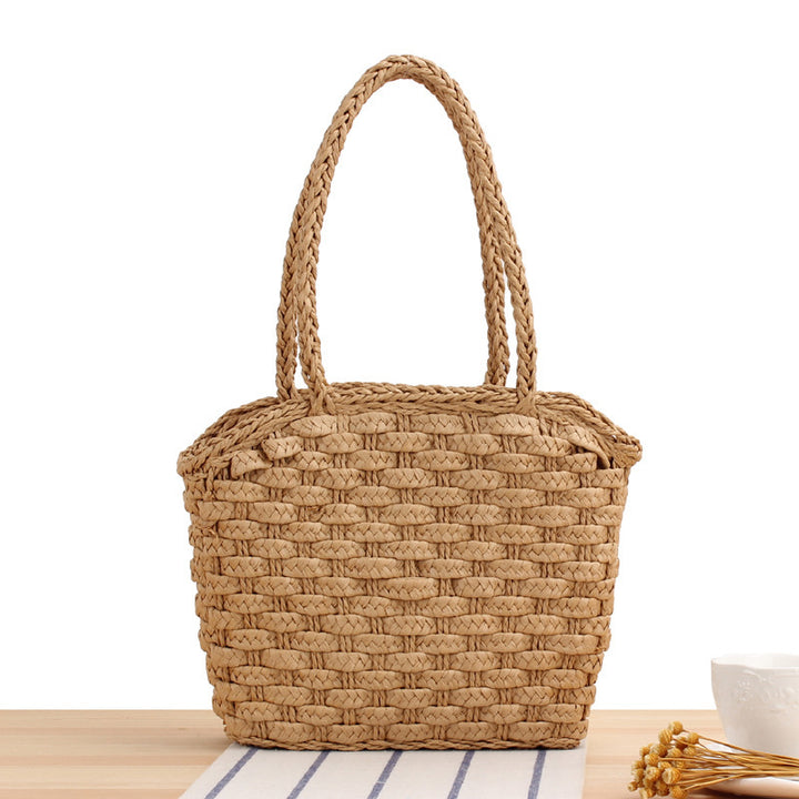 Robust basket bag with braided carrying straps Bowlift