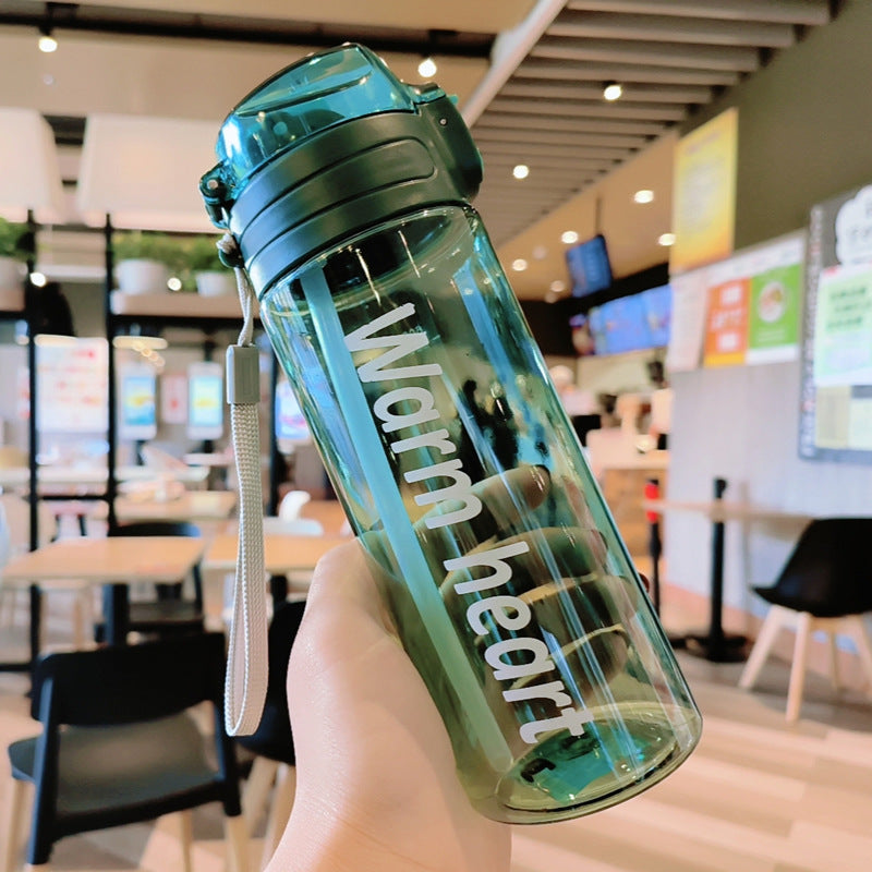 Women Transparent Water Bottle with Ergonomic Lid Bowlift