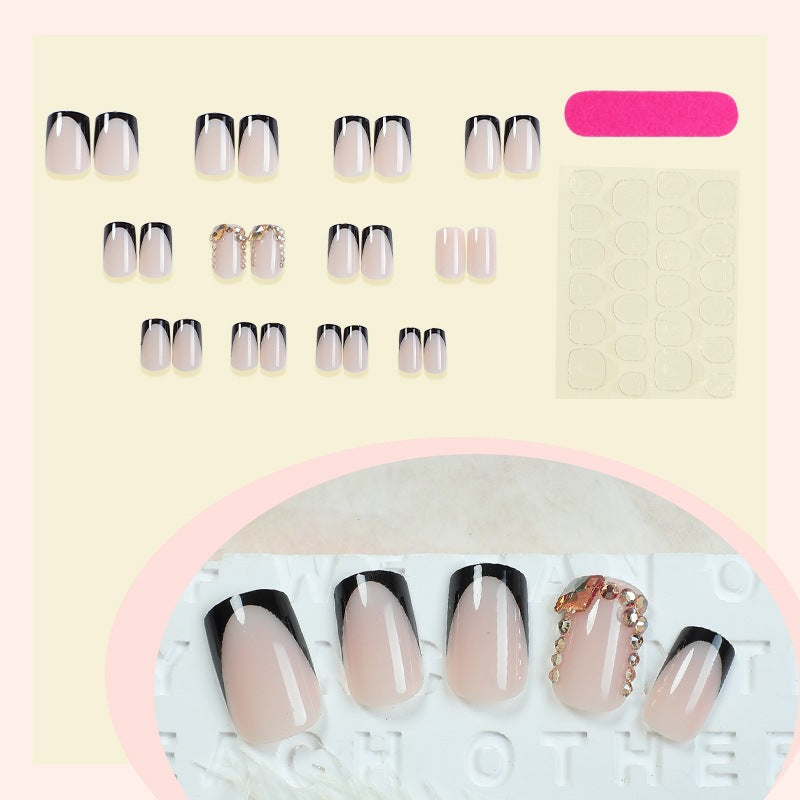 Nail set with an elegant gradient and glitter accents Bowlift