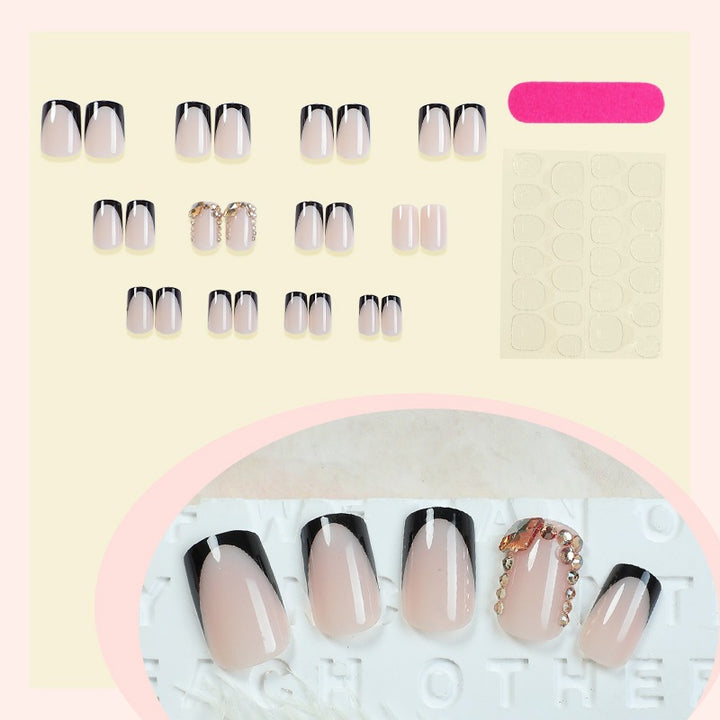 Nail set with an elegant gradient and glitter accents Bowlift