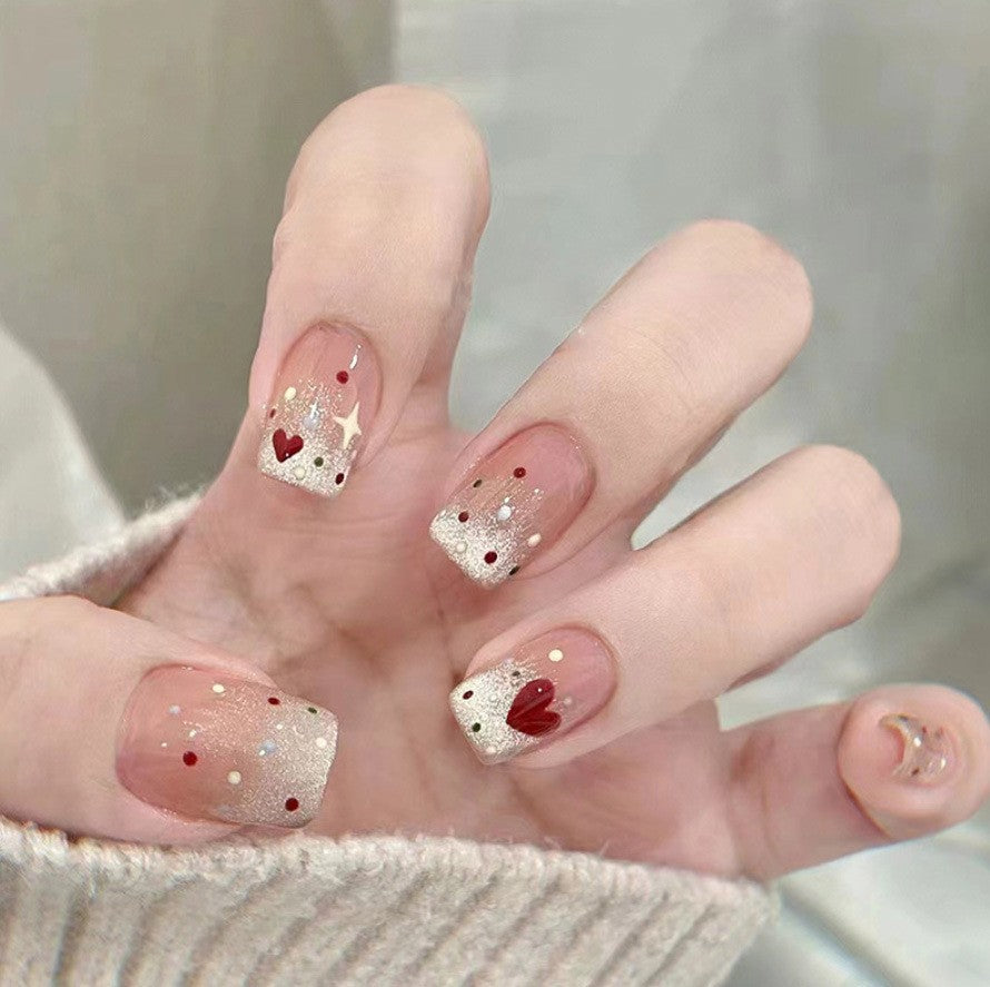 Decorative Press-On Nail Art Set with Cute Bow Accents Bowlift
