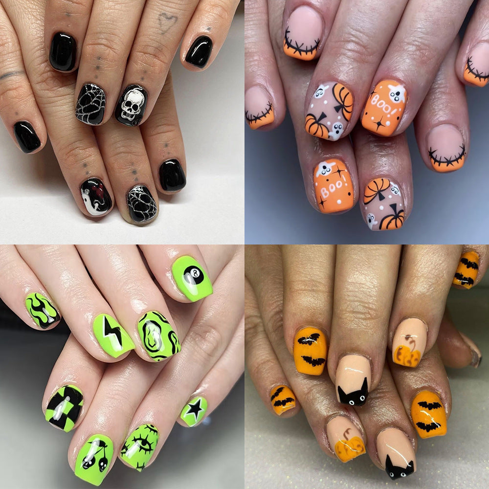 Halloween-Themed Decorative Press-On Nail Art Set Bowlift