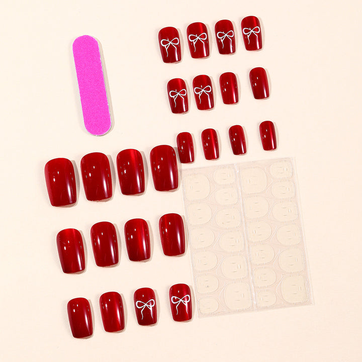 Glossy Bow-Accent Nail Art Set Bowlift