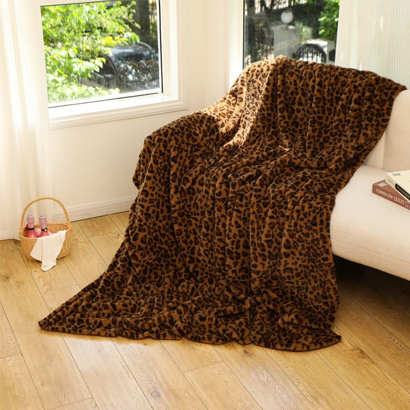 Plush Cow Print Throw Blanket