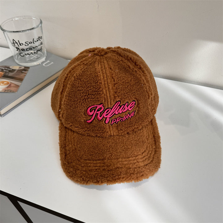 Women's Fuzzy Textured Baseball Cap Bowlift