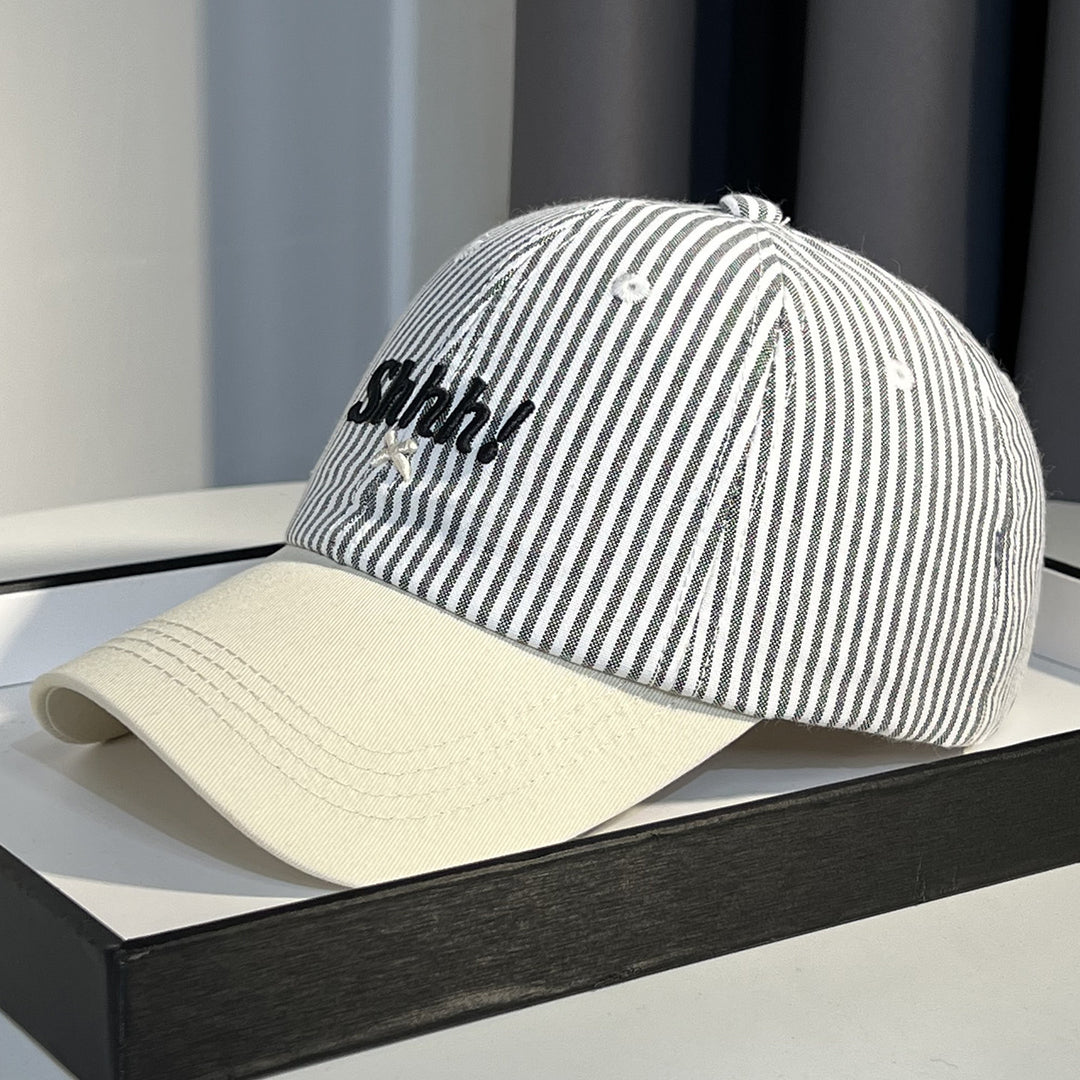 Striped Cotton Baseball Cap