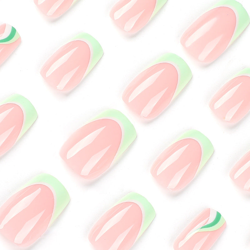 Artful Nail Extensions with Elegant Gradient and Glitter Coating Bowlift