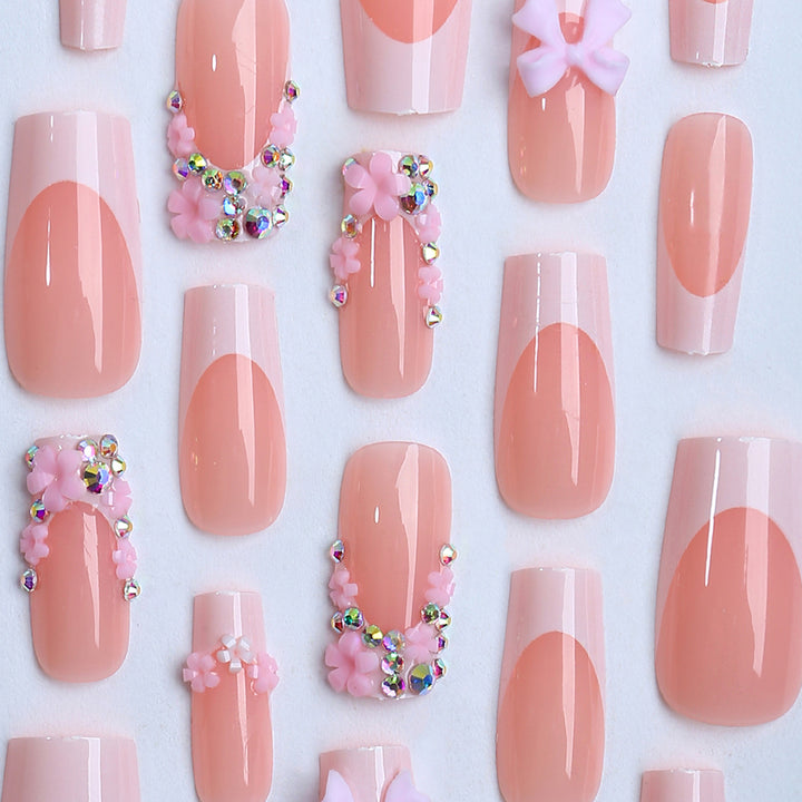 Artificial Nails with Floral Applications Bowlift