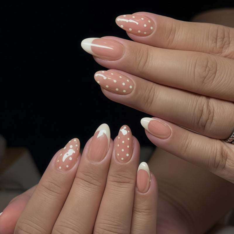 Artistic French Tip Press-On Nail Set Bowlift