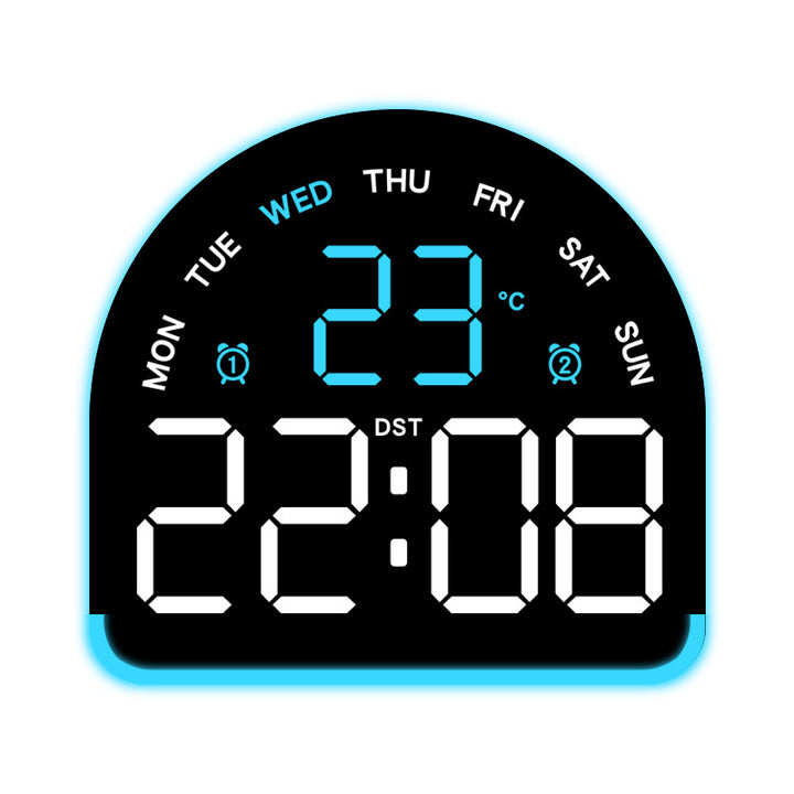 Digital alarm clock with temperature and day of the week display Bowlift