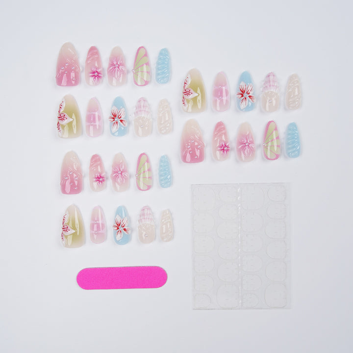 Artificial Flowers Nail Set Bowlift