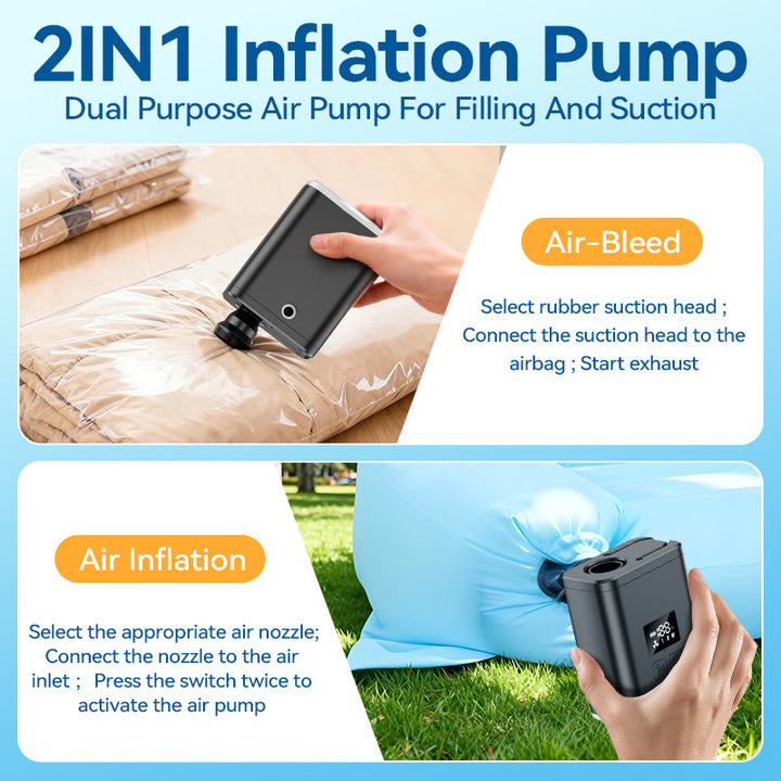 Portable Mini Electric Air Pump Inflator Deflator with Multi-Nozzle Kit Bowlift