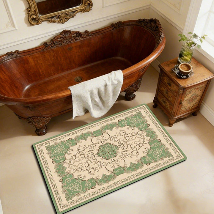 Elegant Vintage Floral Bath Mat Bowlift 1788245864