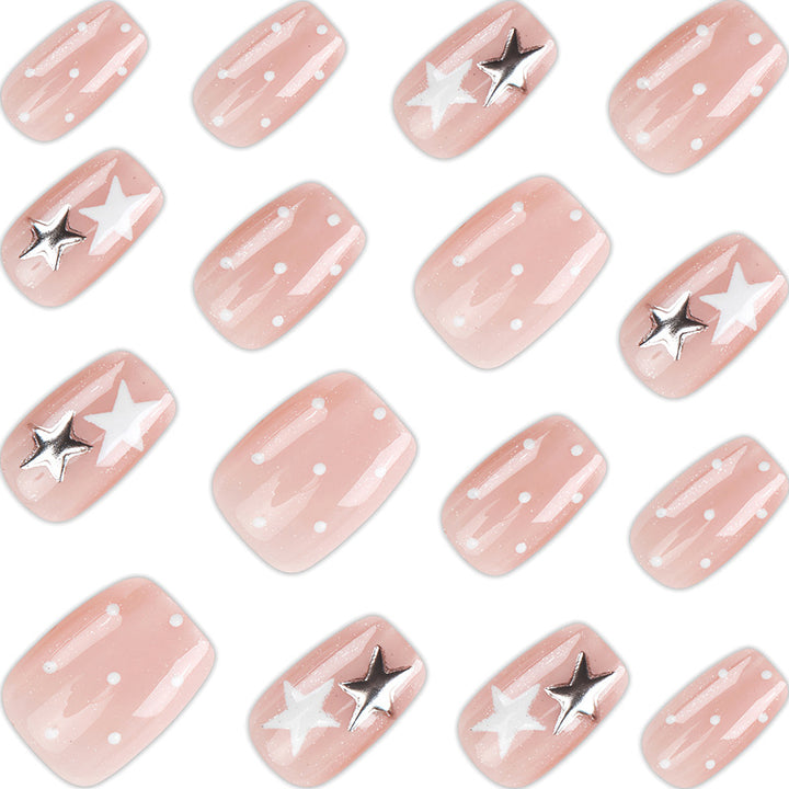 Star-Embellished Gel Nail Art Bowlift