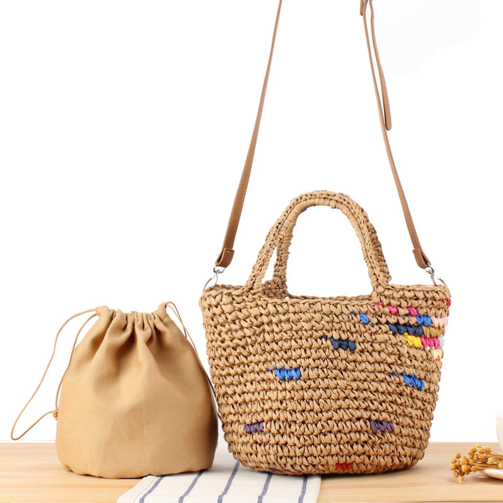 Handmade basket bag with colorful accents Bowlift
