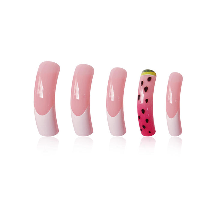 Playful Watermelon Themed Press-On Nail Art Bowlift
