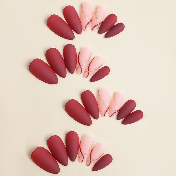Elegant Stiletto Press-On Nail Set Bowlift