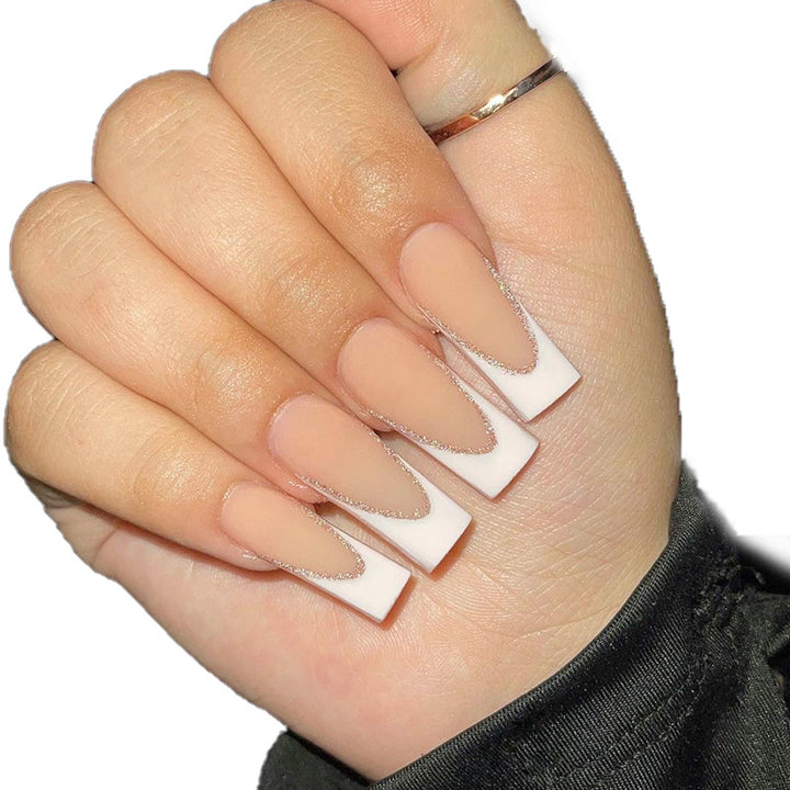 Elegant French Tip Nail Extensions Bowlift