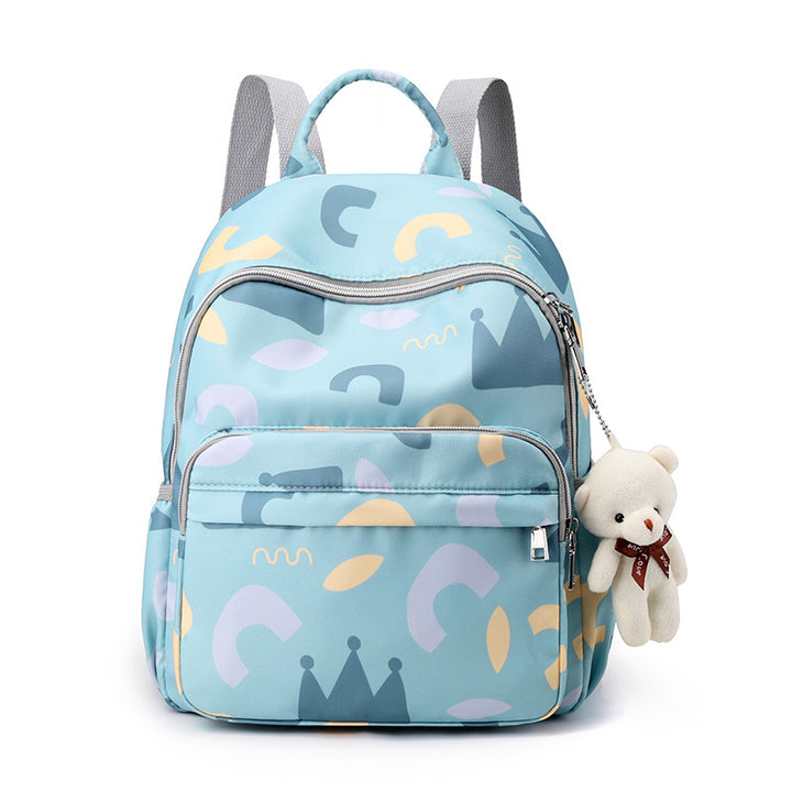 Backpack with Botanical Print and Multifunctional Compartments Bowlift
