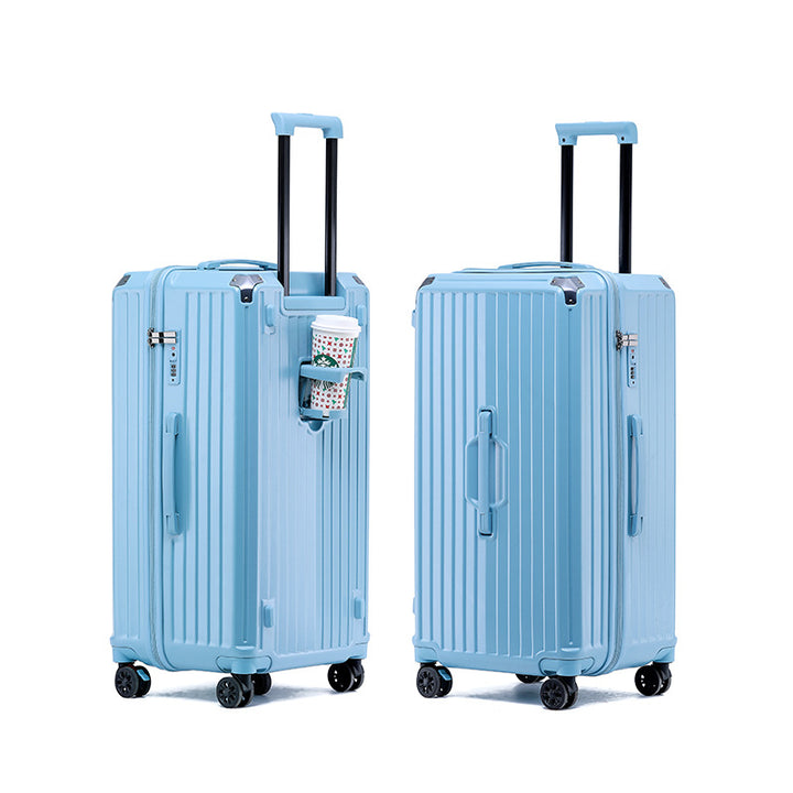 Unisex Multi-Functional Hard Shell Luggage with Beverage Holder Bowlift