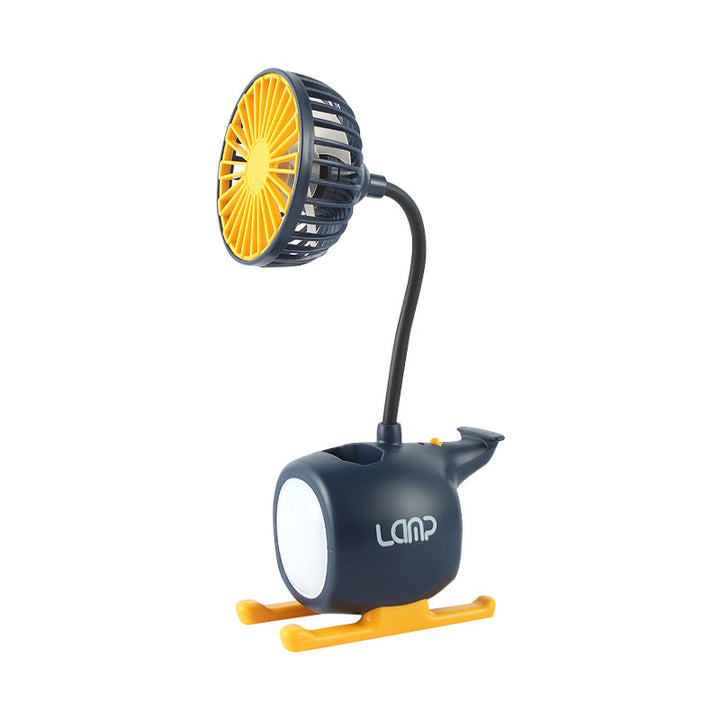 Women's multifunctional table fan with LED lighting and flexible arm Bowlift