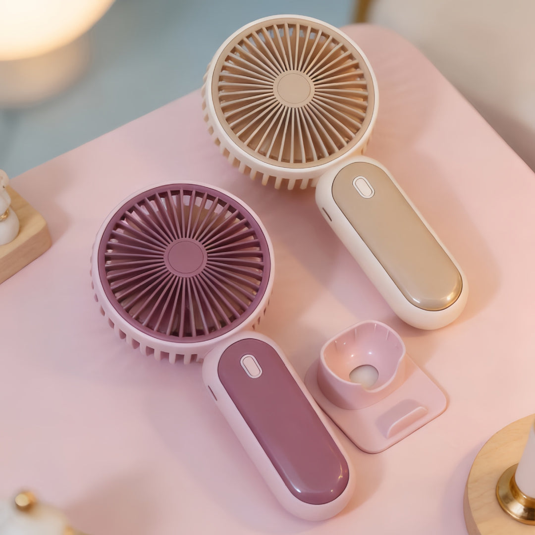 Women Portable USB Hand Fan with Flexible Stand Bowlift