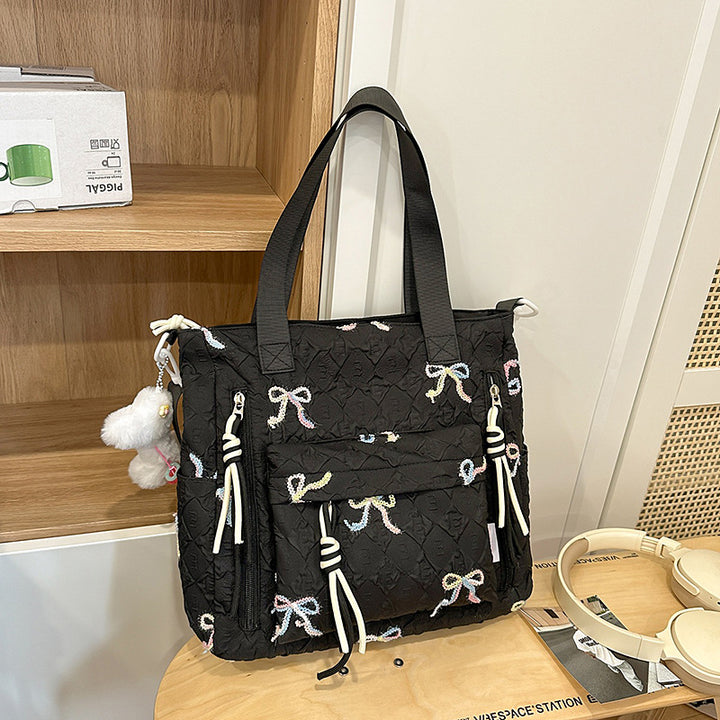 Quilted Bow-Detail Fashion Backpack Bowlift