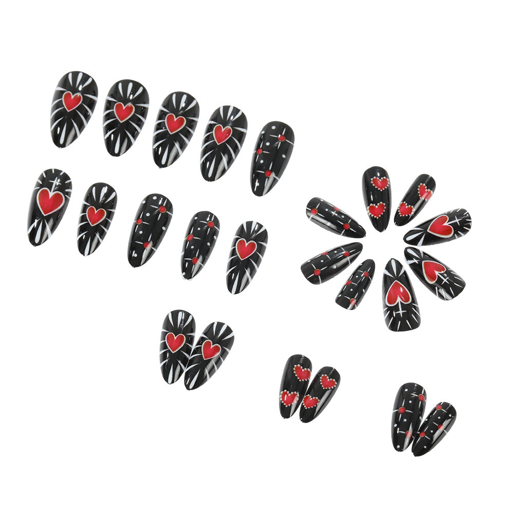 Creative heart design press-on nails Bowlift